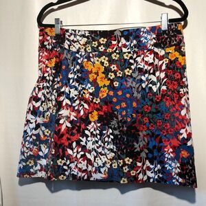 Soft Surroundings bright floral pull on short skort